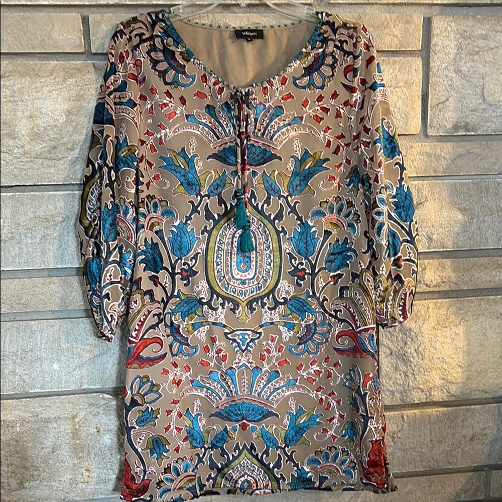 Velvet Floral Patterned Women's Tunic